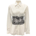Load image into Gallery viewer, Dries Van Noten White / Black Embroidered Waist Shirt
