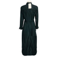 Load image into Gallery viewer, Co Black Long Sleeved Drawstring Hem Button Front Long Shirtdress with Belt
