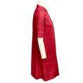 Load image into Gallery viewer, Loro Piana Brick Red Short Sleeved Collared Button Front Linen Midi Dress

