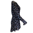 Load image into Gallery viewer, Veronica Beard Black Preston Floral Printed Long Sleeved Silk Dress
