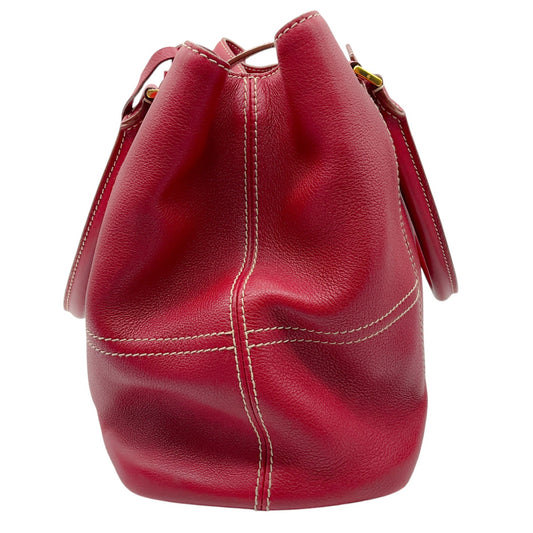 Loro Piana Red Leather Bellevue Handbag