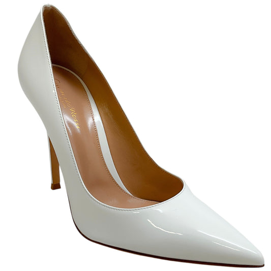 Gianvito Rossi White Patent Leather Gianvito 105 Pumps
