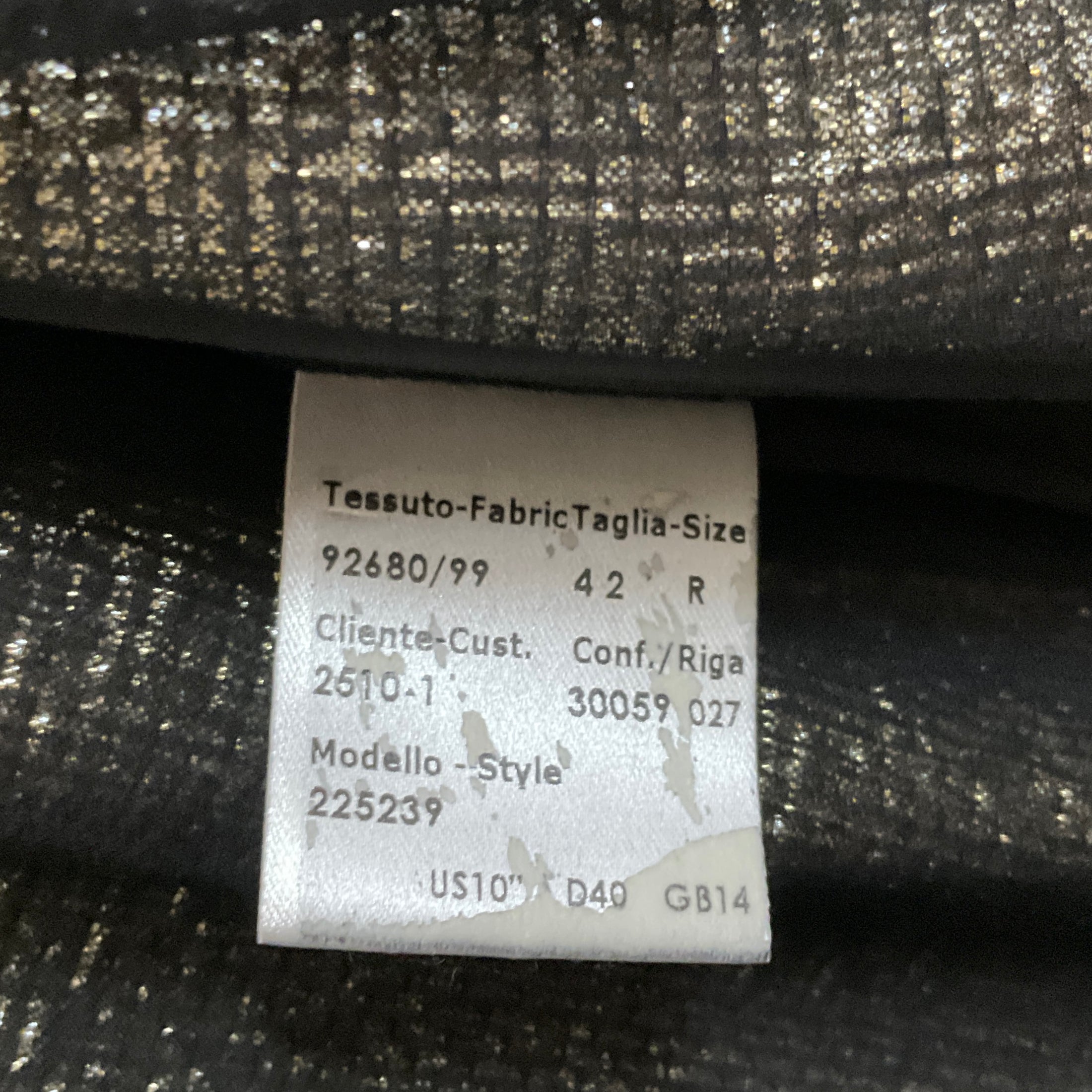 Brioni Black / Gold Metallic Boucle Wool Jacket with Belt