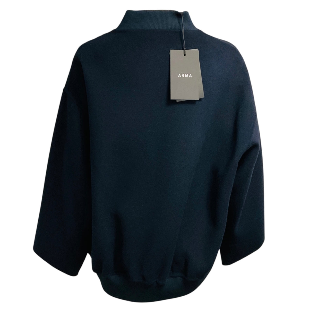 Arma Navy Blue Night Zip Front Wool Mona Jacket
