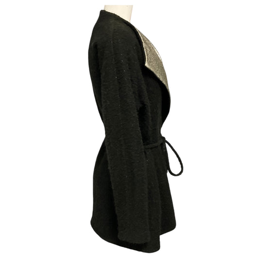 Brioni Black / Gold Metallic Boucle Wool Jacket with Belt