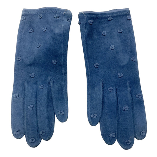 Hermes Vintage Blue Suede Gloves