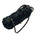 Load image into Gallery viewer, Chanel Black Camellia Flower Applique Leather and Crystal Handbag
