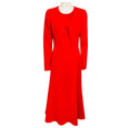 Load image into Gallery viewer, Carolina Herrera Red Long Sleeved Crepe Midi Dress
