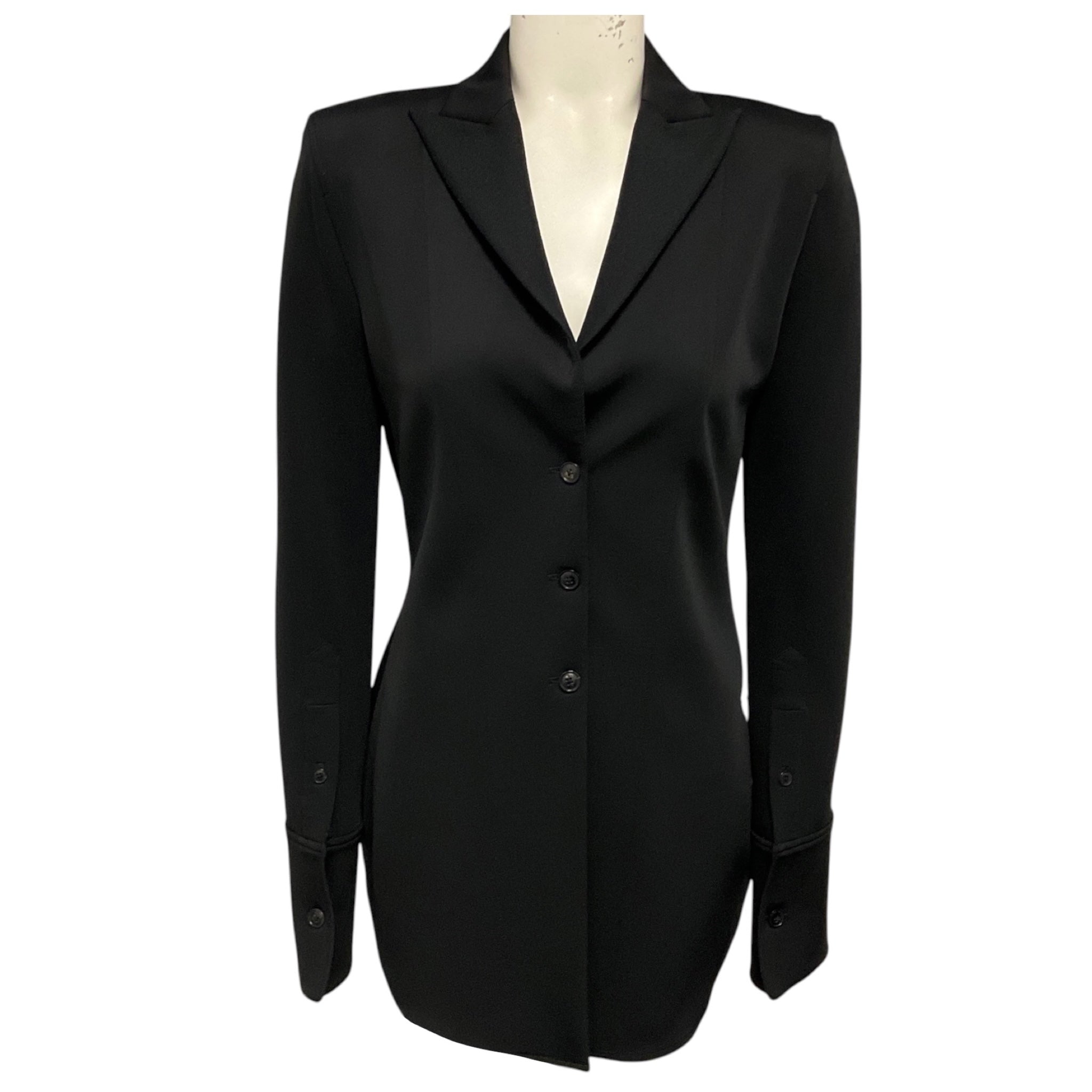 Alexander Wang Black Three Button Scuba Nylon Stretch Jacket