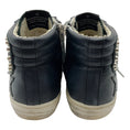 Load image into Gallery viewer, Golden Goose Deluxe Brand Black Leather Slide High Top Sneakers with Silver Studs
