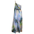 Load image into Gallery viewer, Leo Lin Blue / Green Multi Willow Print Adriana One Shoulder Maxi Dress
