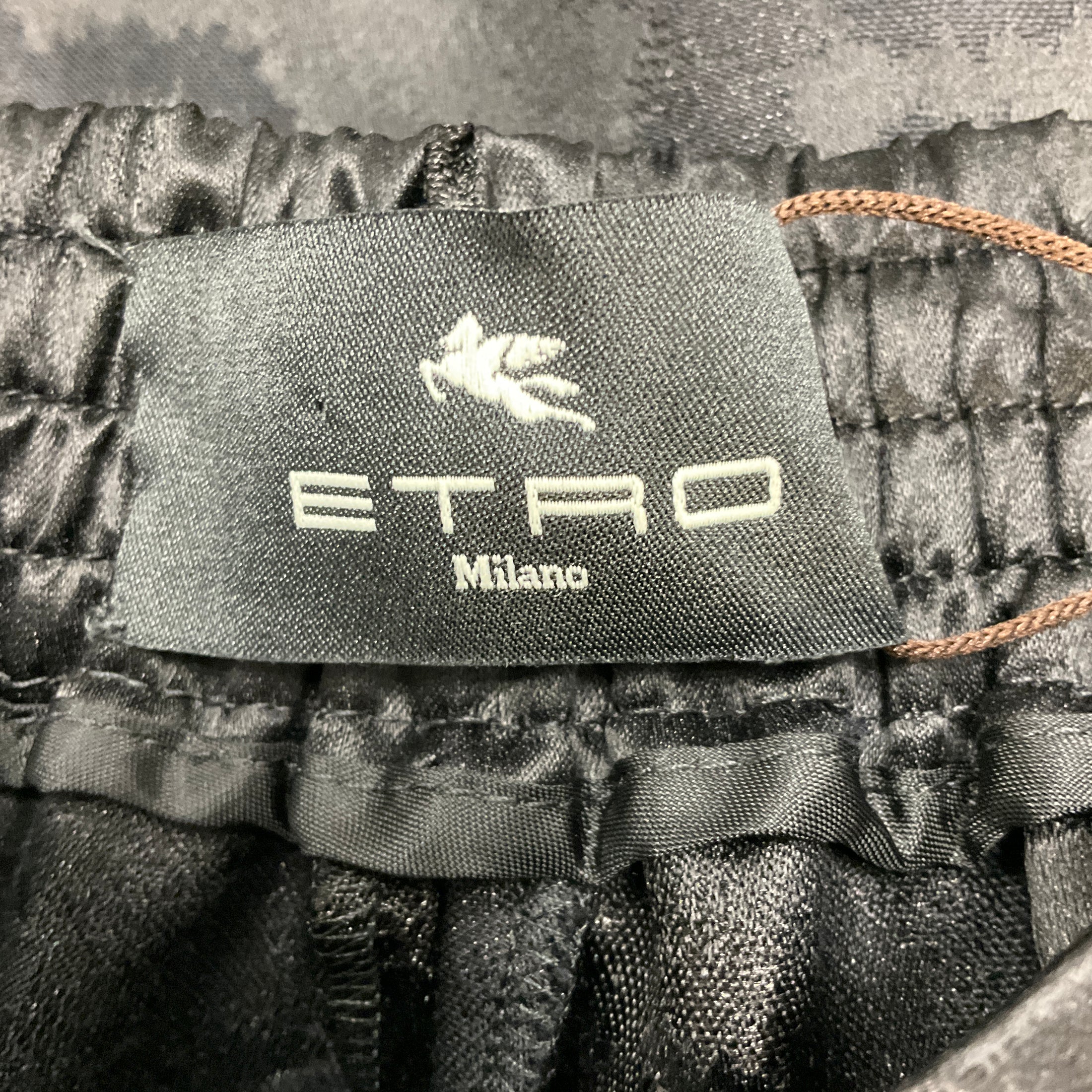 Etro Black 2024 Jacquard Palazzo Trousers