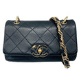 Load image into Gallery viewer, Chanel Black / Gold Hardware CC Logo Quilted Leather Flap Handbag
