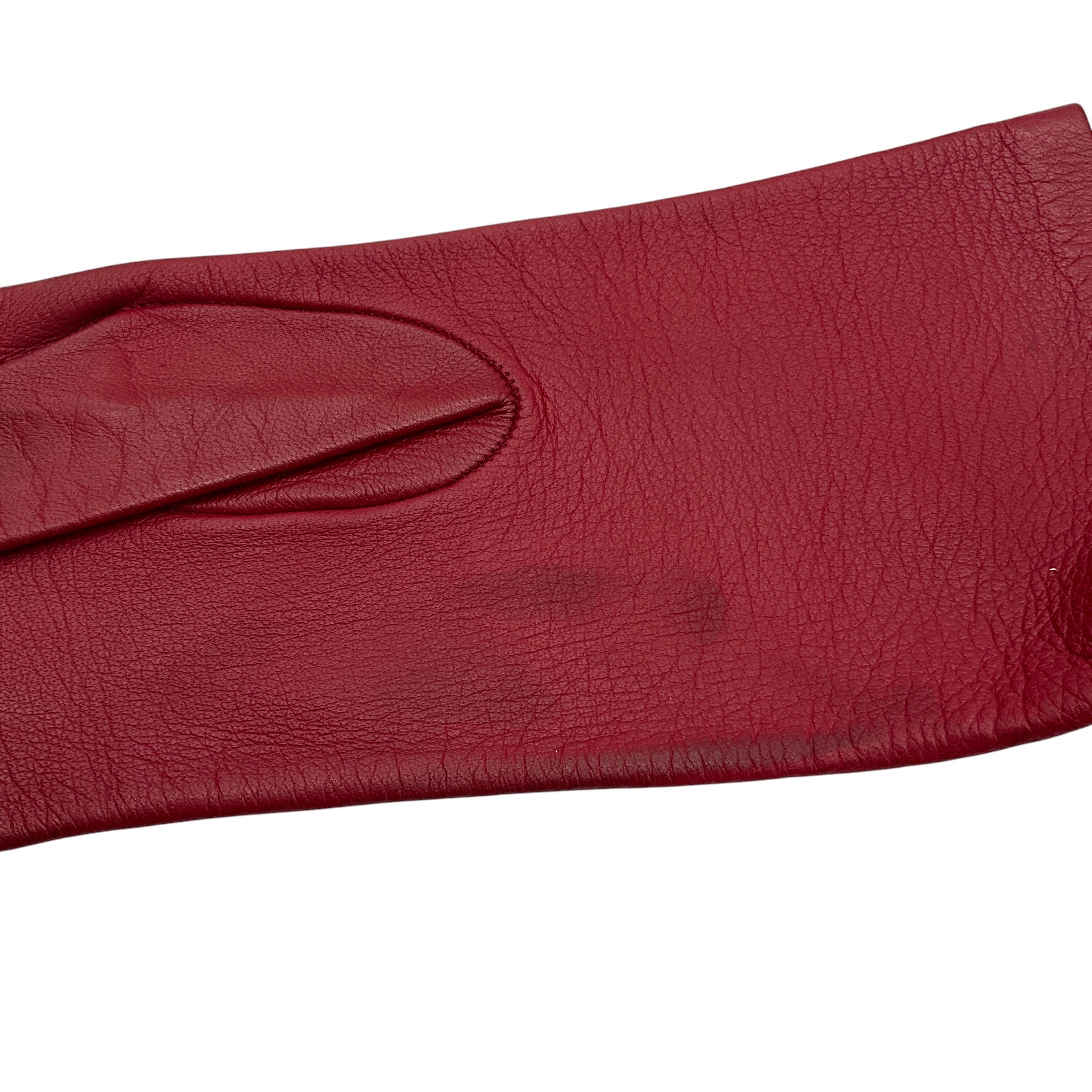 Gucci Vintage Red / Gold GG Logo Leather Gloves