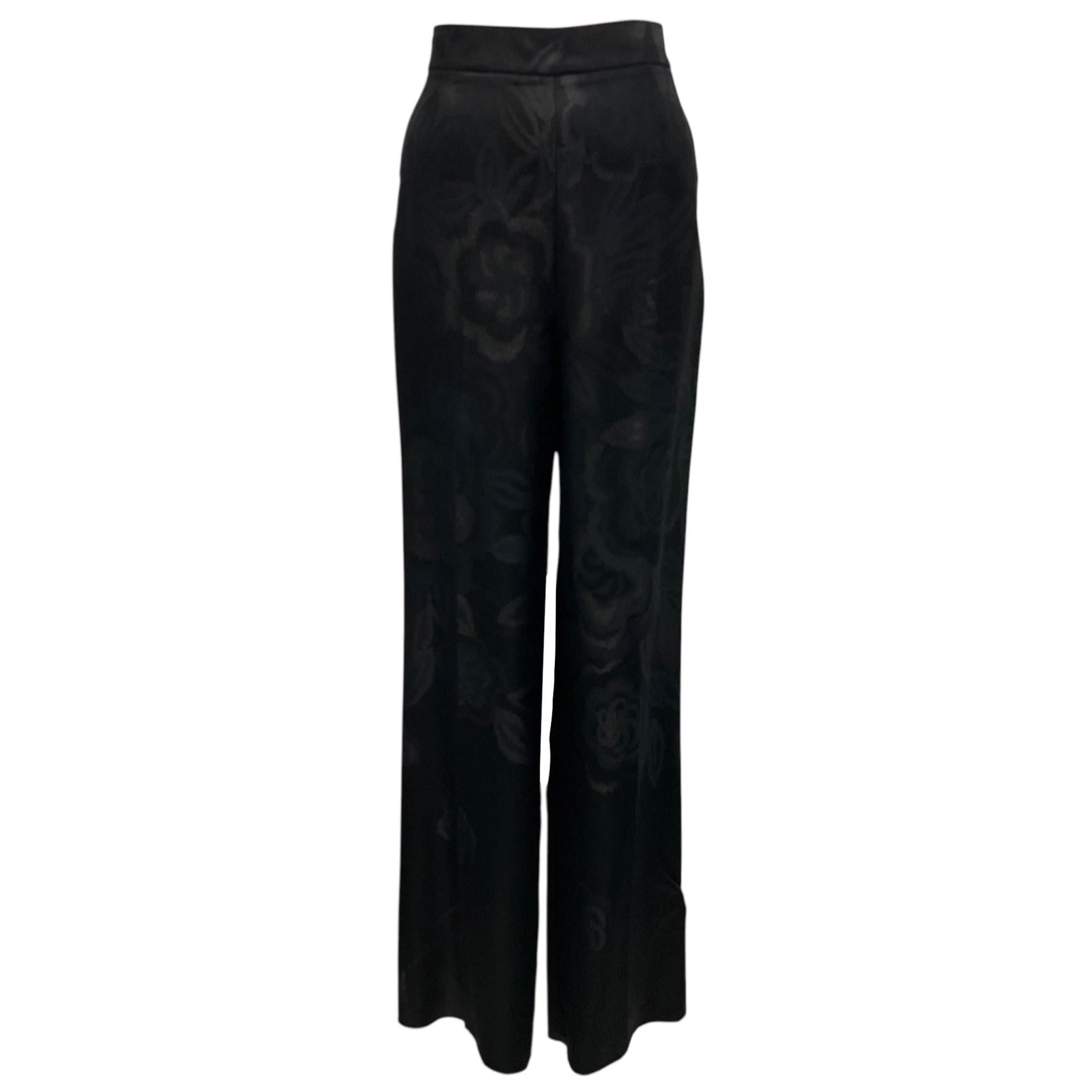 Etro Black 2024 Jacquard Palazzo Trousers