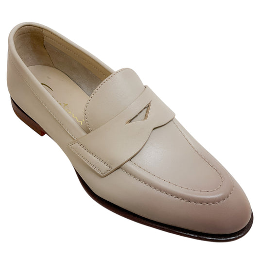 Santoni Ombre Beige Leather Famed Loafers