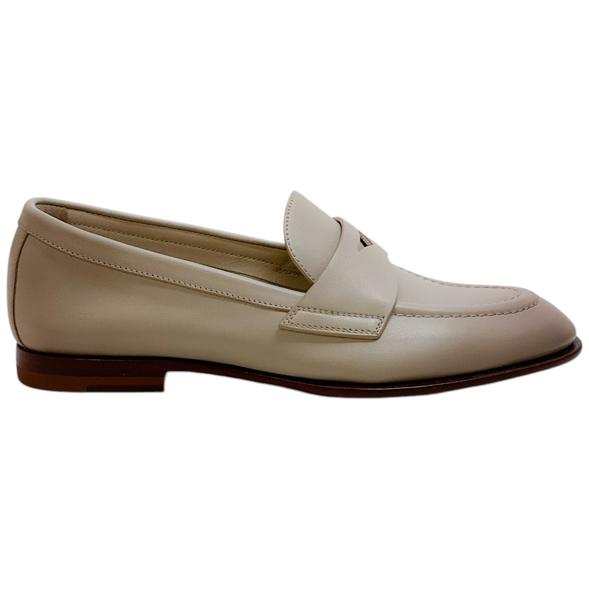 Santoni Ombre Beige Leather Famed Loafers