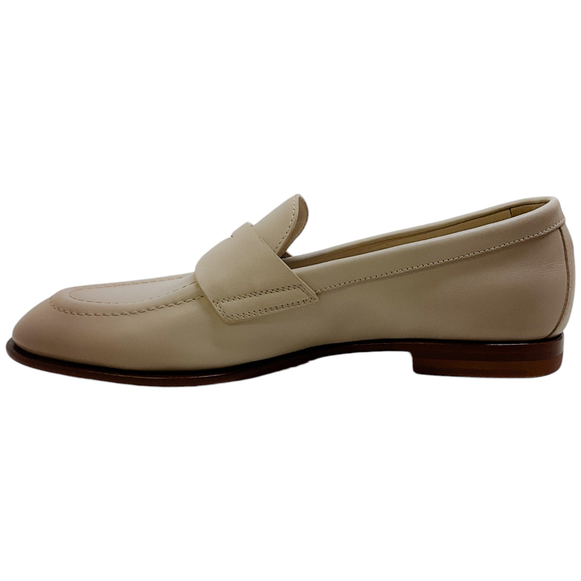 Santoni Ombre Beige Leather Famed Loafers