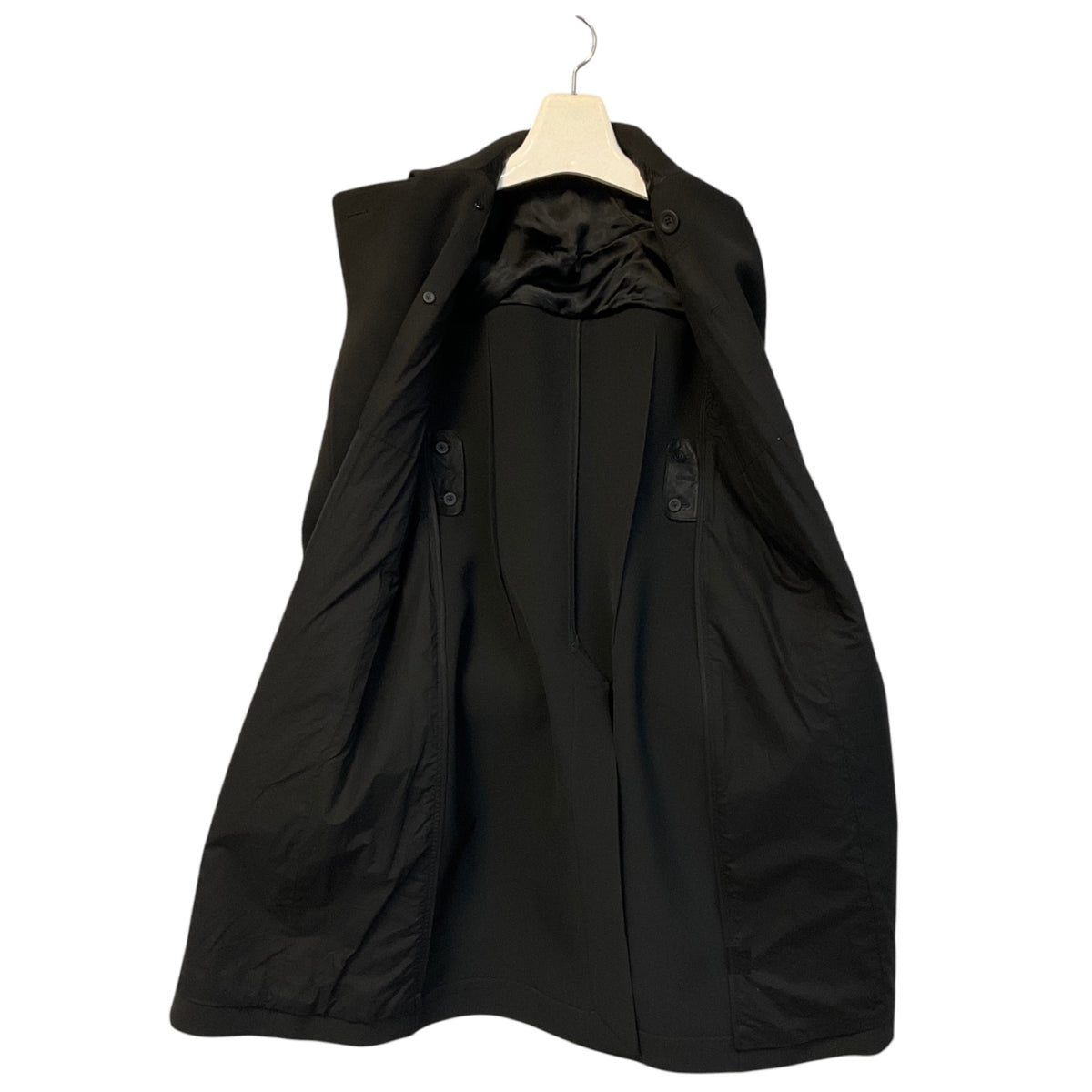 Rick Owens Black Micro Trench Coat with Belt