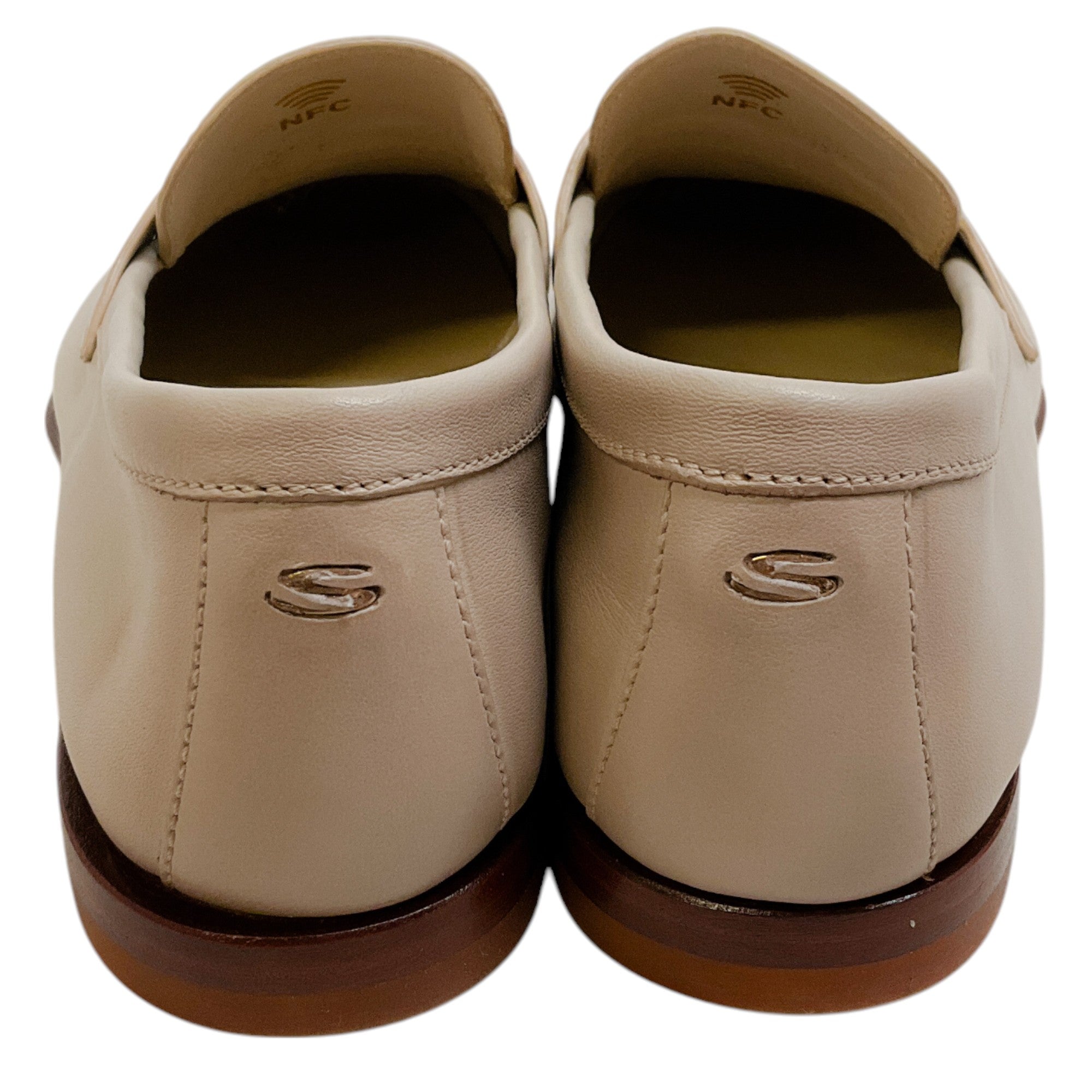 Santoni Ombre Beige Leather Famed Loafers