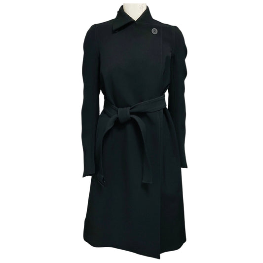Rick Owens Black Micro Trench Coat with Belt
