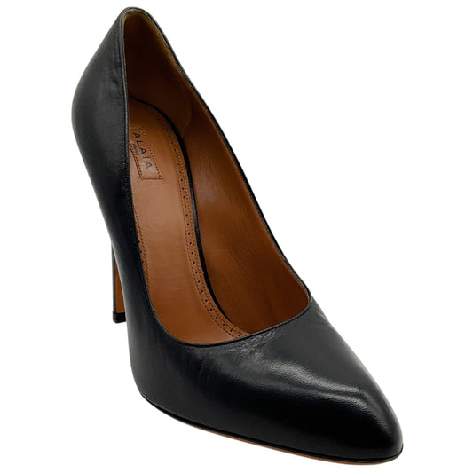 Alaia Black Leather Almond Toe Pumps
