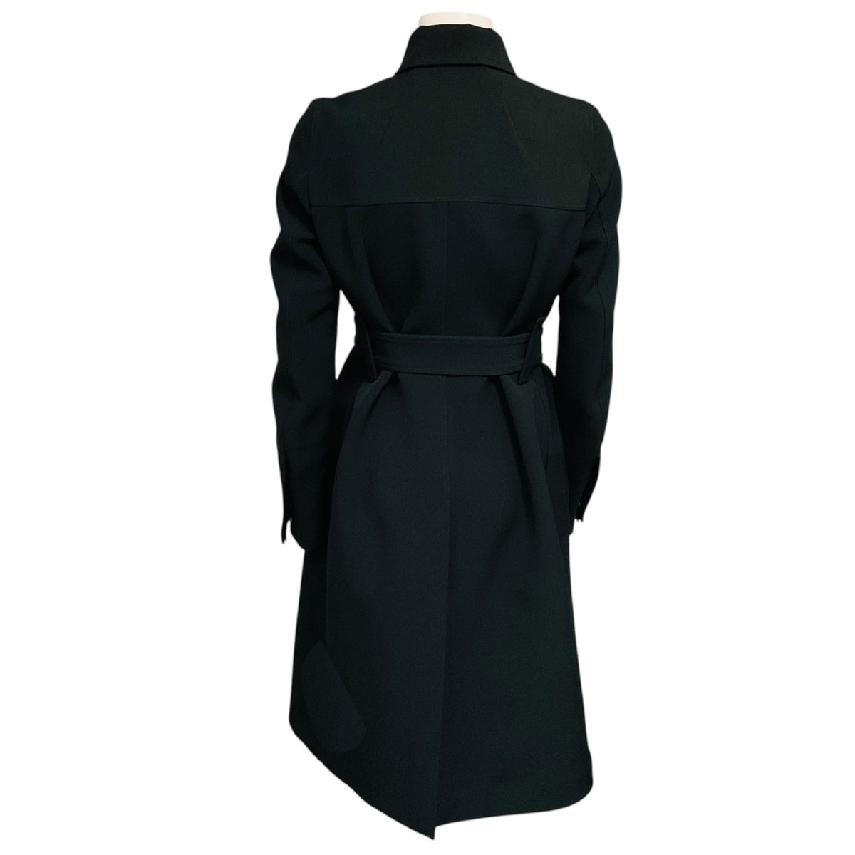 Rick Owens Black Micro Trench Coat with Belt