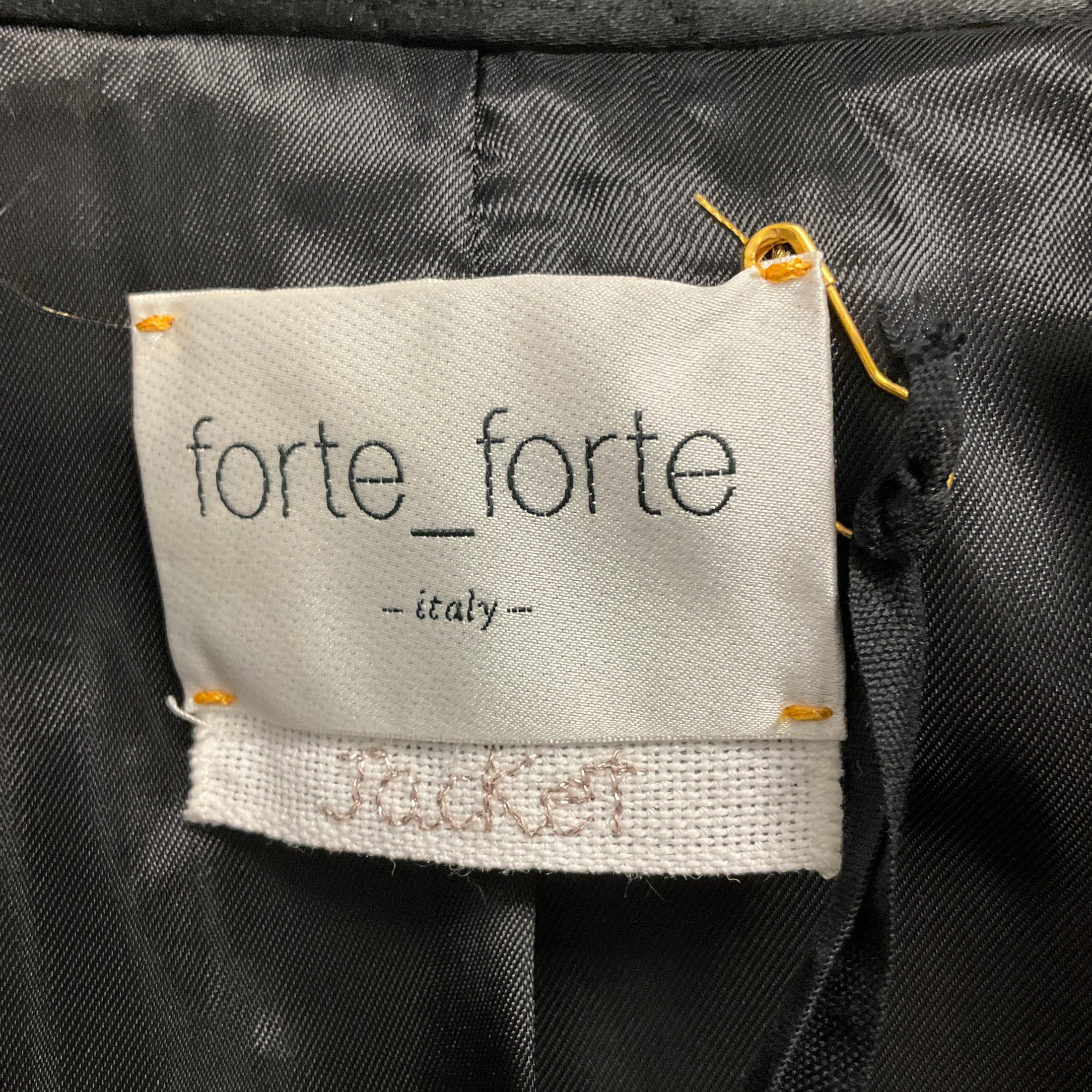 forte_forte Black Quilted Satin Matelasse Jacket