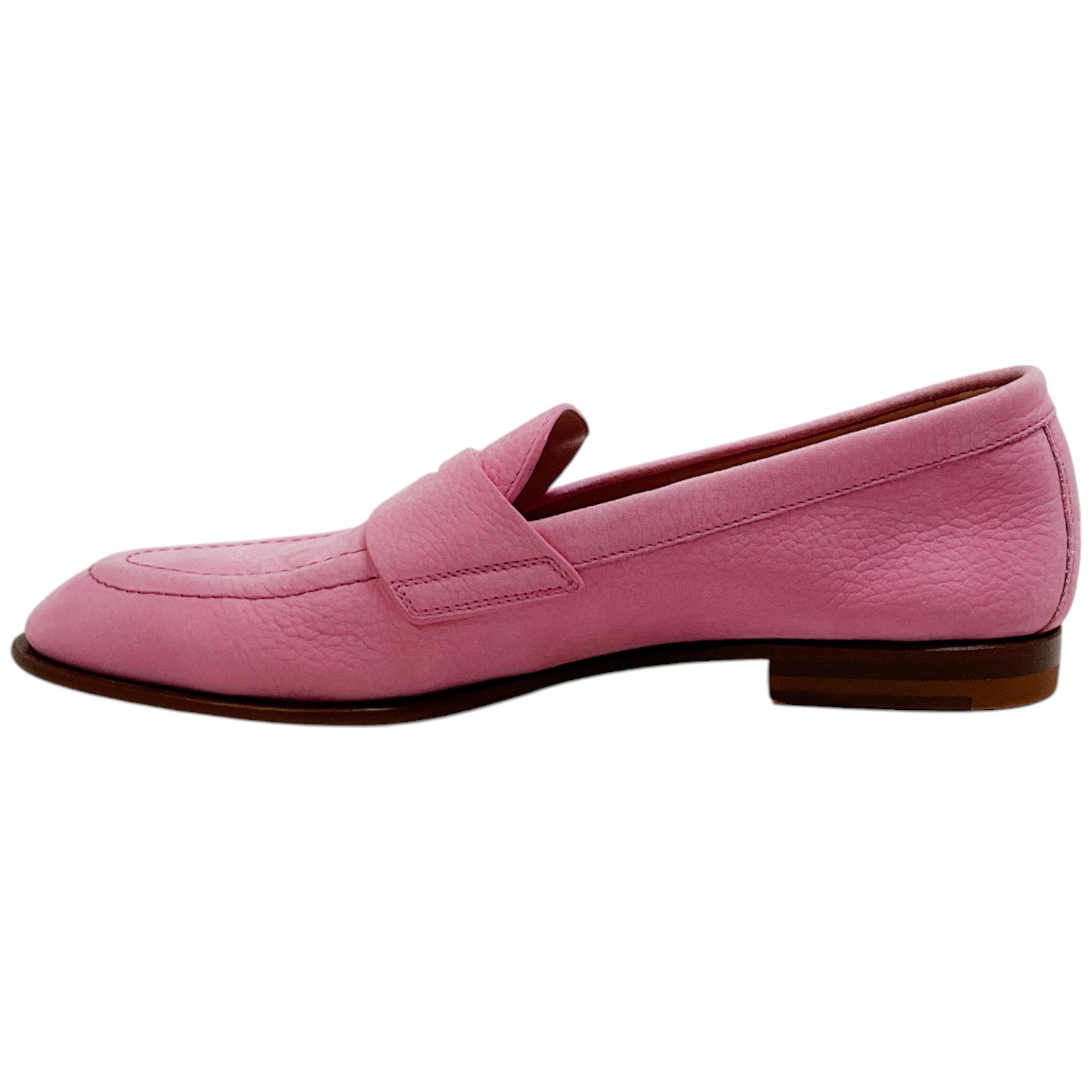 Santoni Pink Leather Famed Loafers