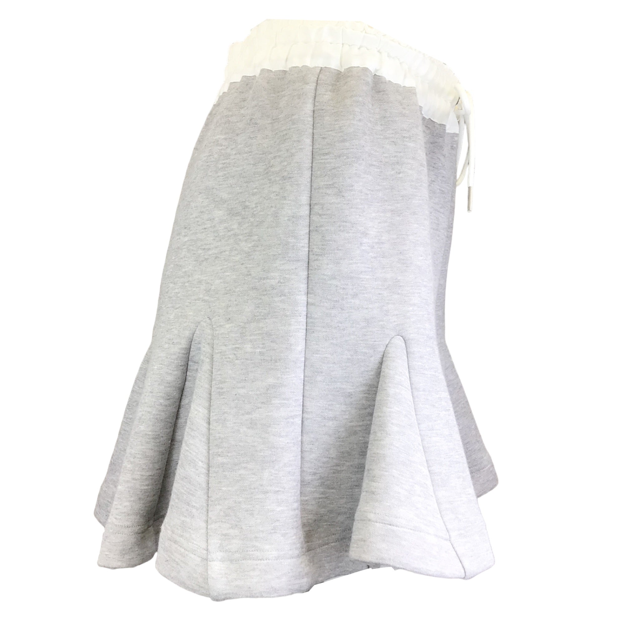 Sacai Heather Grey / White Drawstring Cotton Shorts