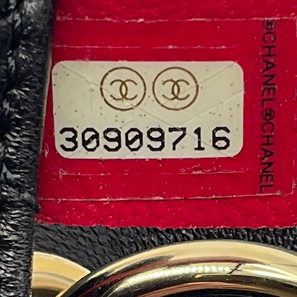 Chanel Black / Gold Hardware CC Logo Quilted Leather Flap Handbag