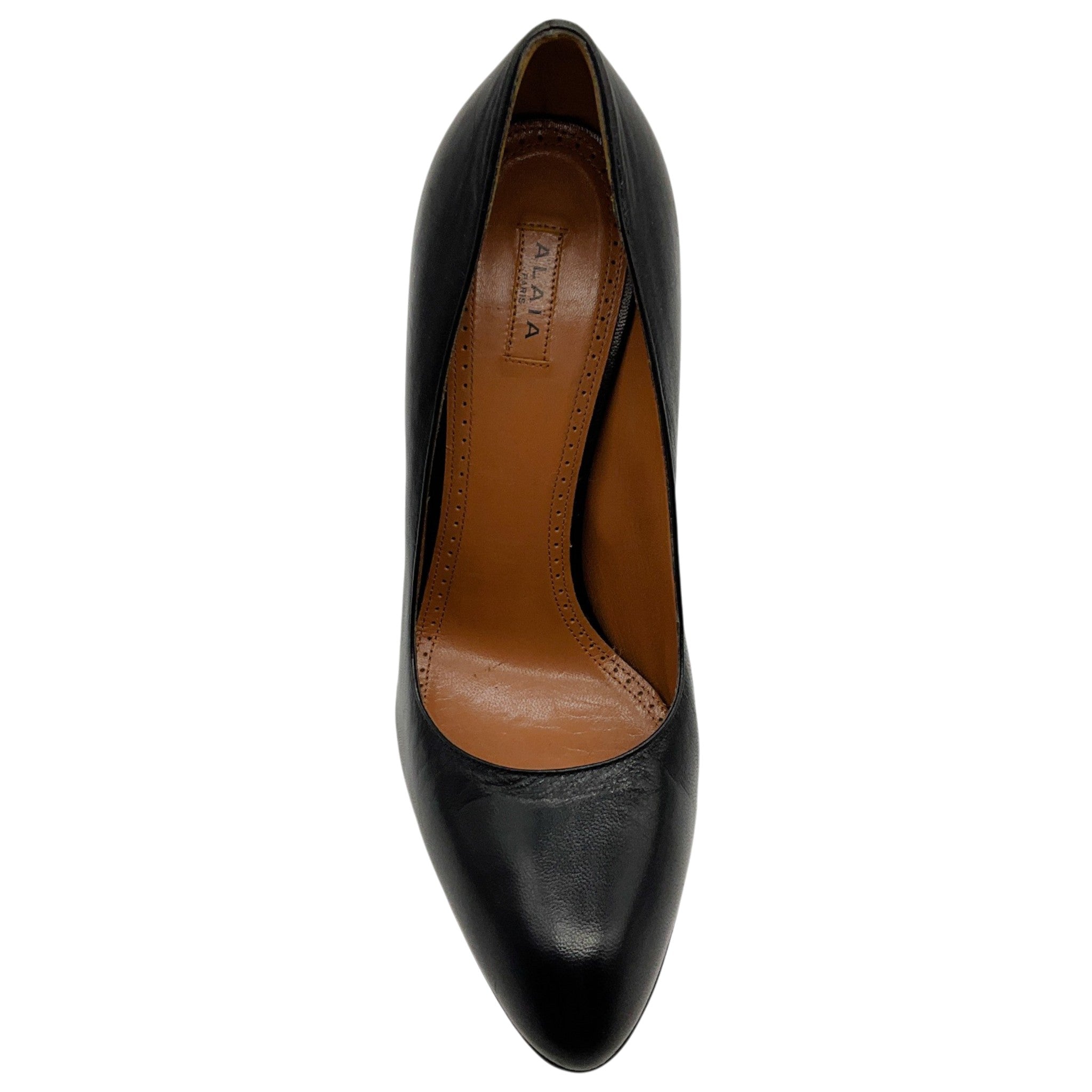 Alaia Black Leather Almond Toe Pumps