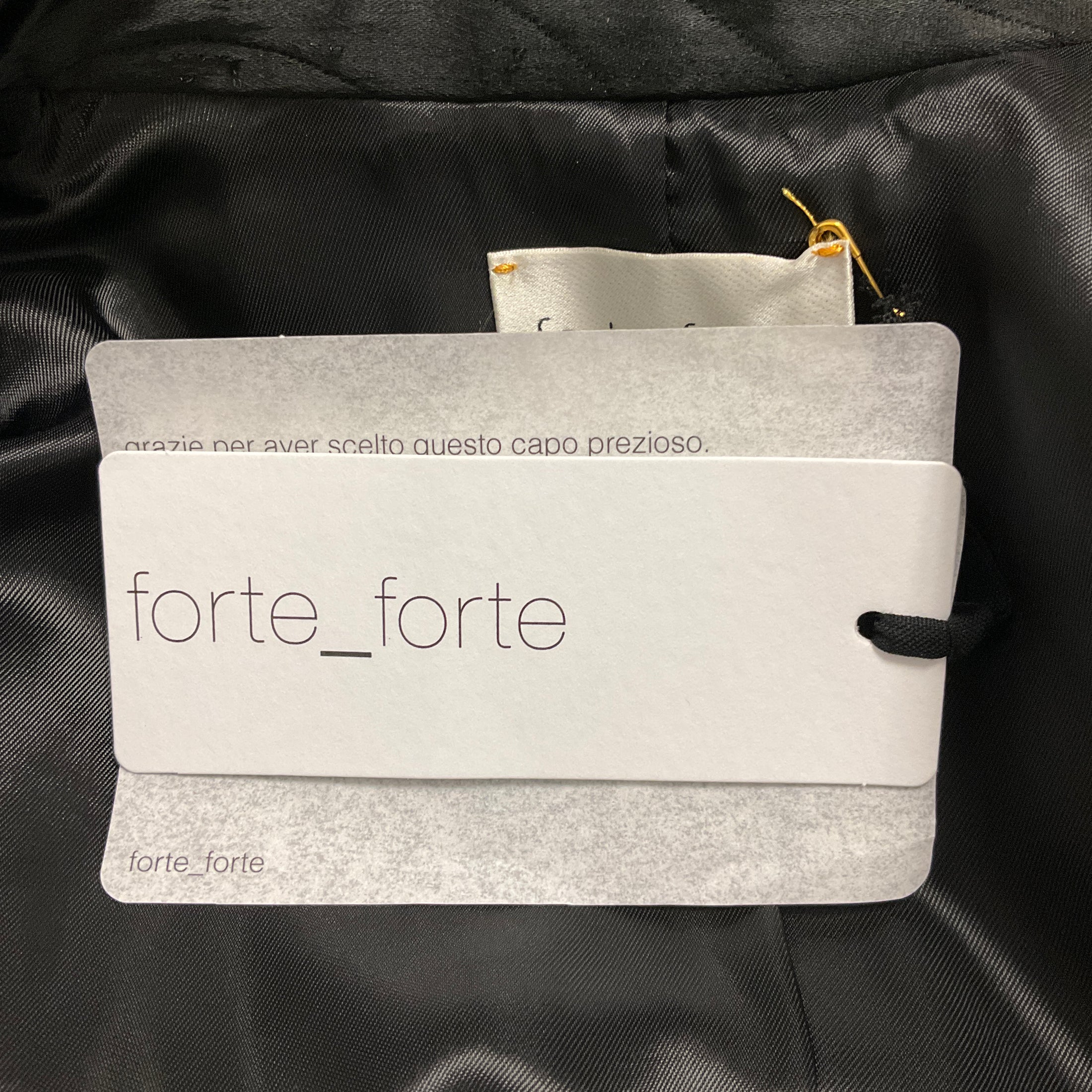 forte_forte Black Quilted Satin Matelasse Jacket