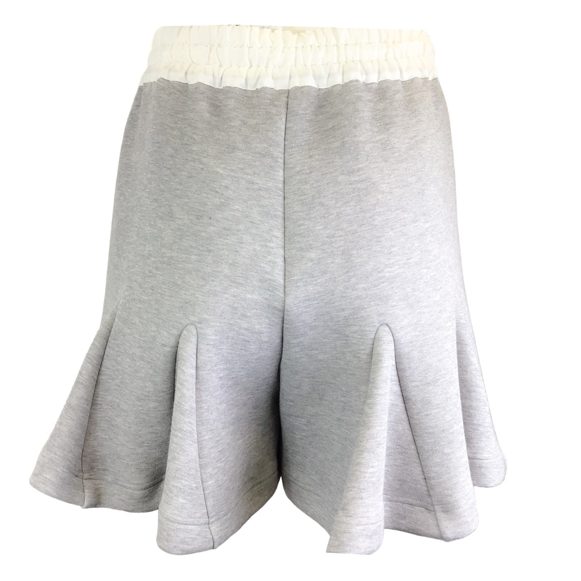 Sacai Heather Grey / White Drawstring Cotton Shorts