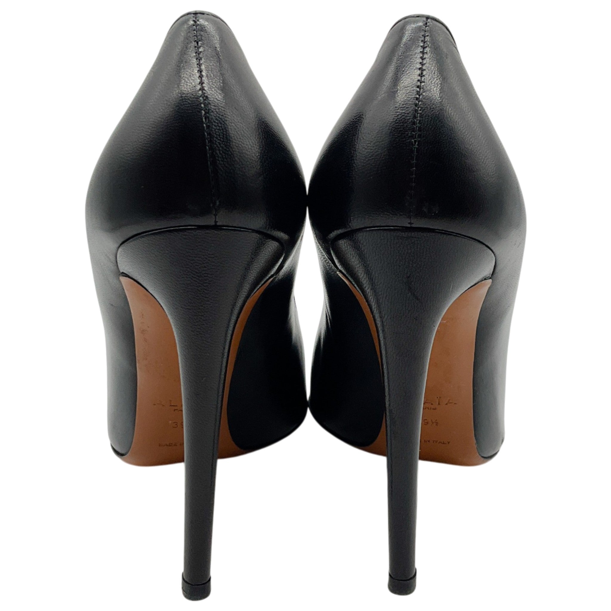 Alaia Black Leather Almond Toe Pumps