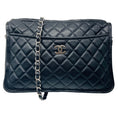 Load image into Gallery viewer, Chanel Black / Silver Hardware CC Logo Quilted Aged Calfskin Leather Shoulder Bag
