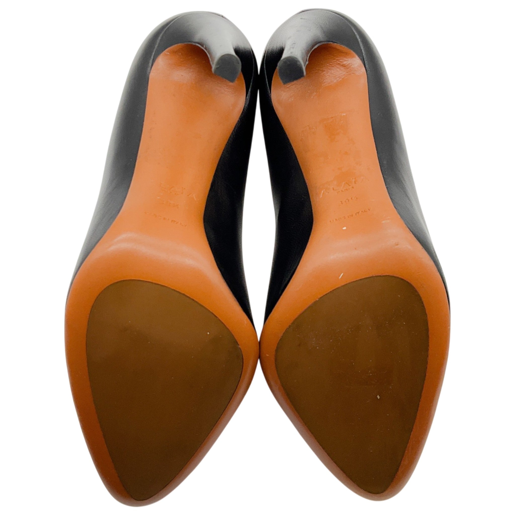 Alaia Black Leather Almond Toe Pumps
