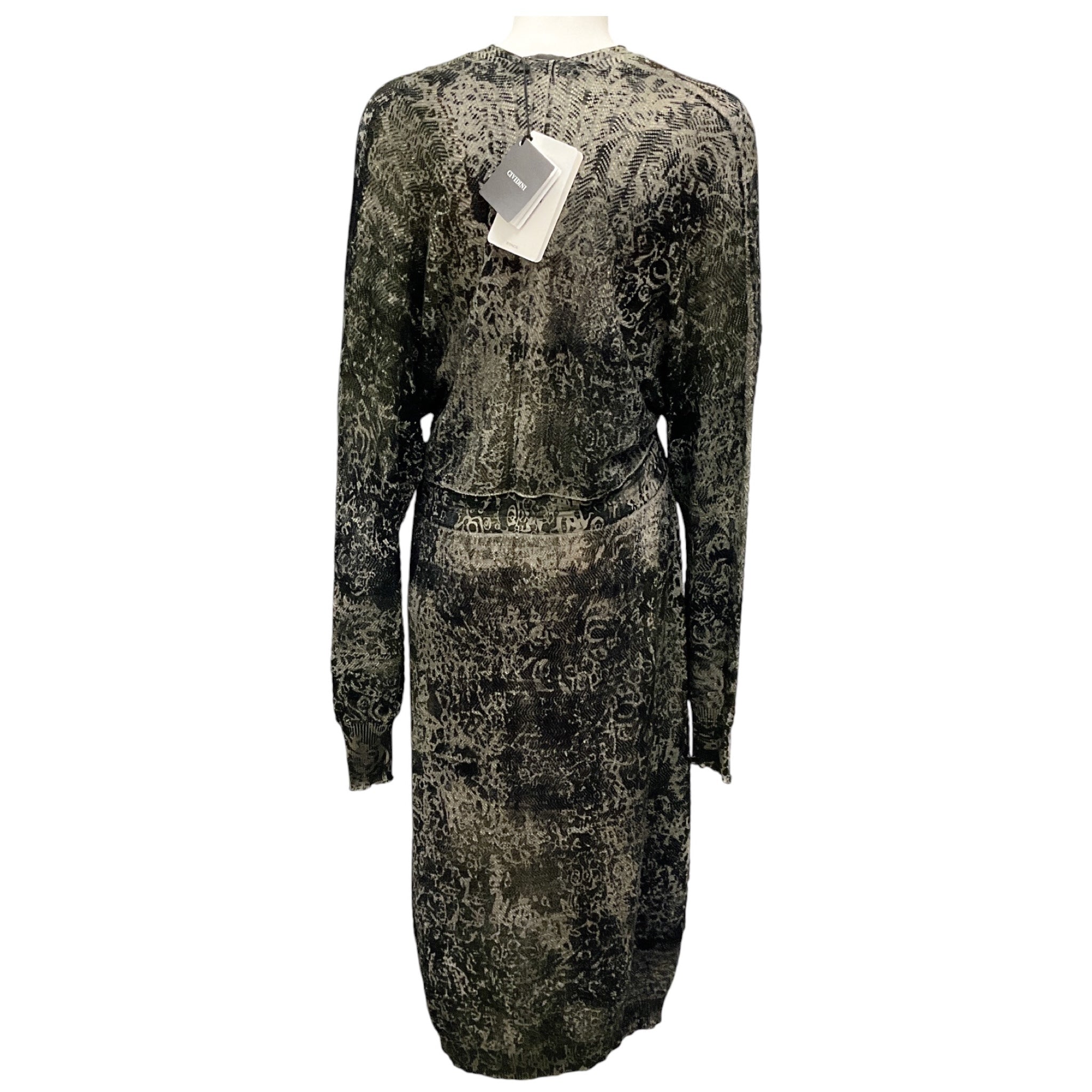 Cividini Olive Green Wool Knit Persefone Dress with Slip