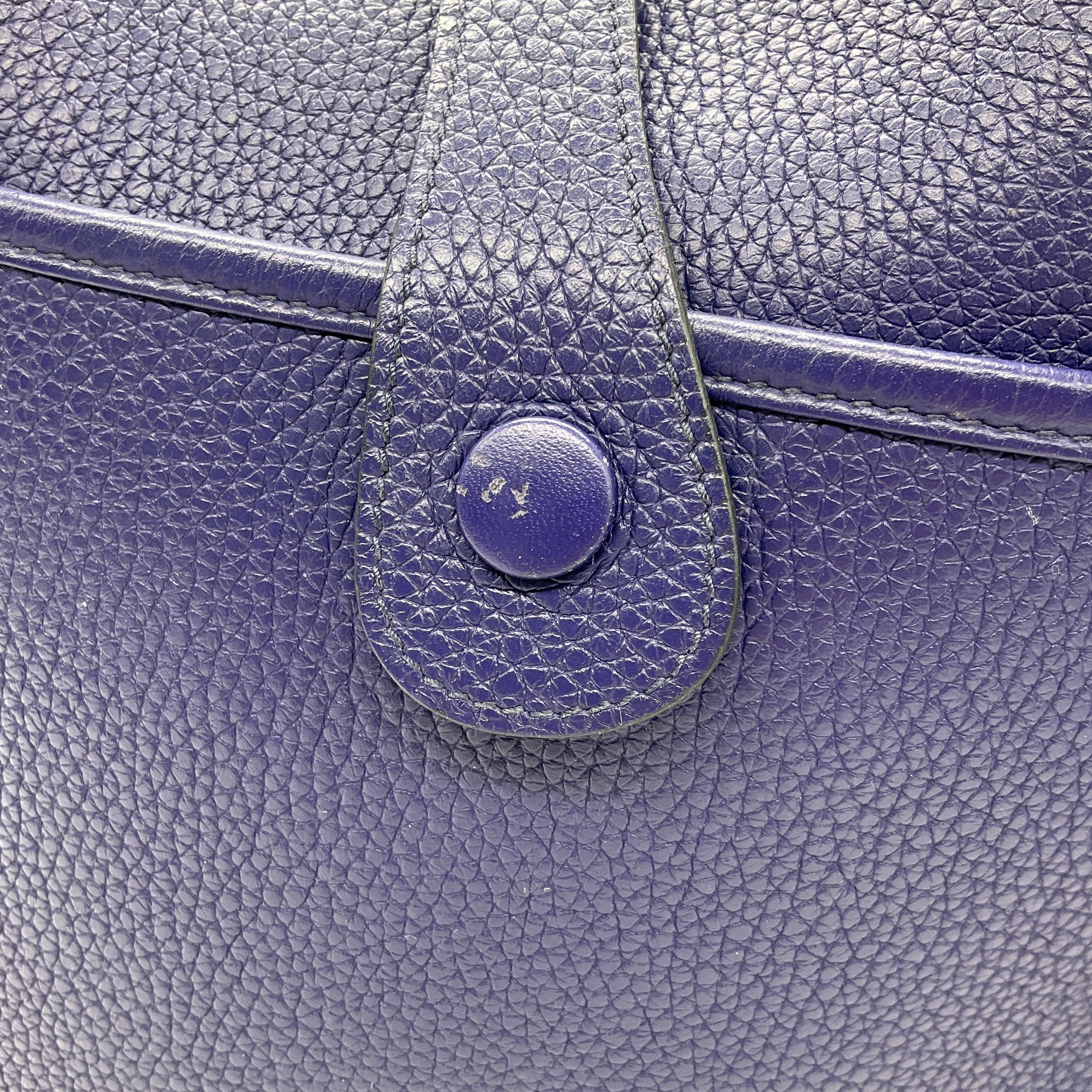 Hermes Blue 2018 Clemence Leather Evelyne Handbag