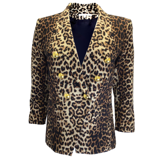 Veronica Beard Brown Leopard Empire Dickey Jacket