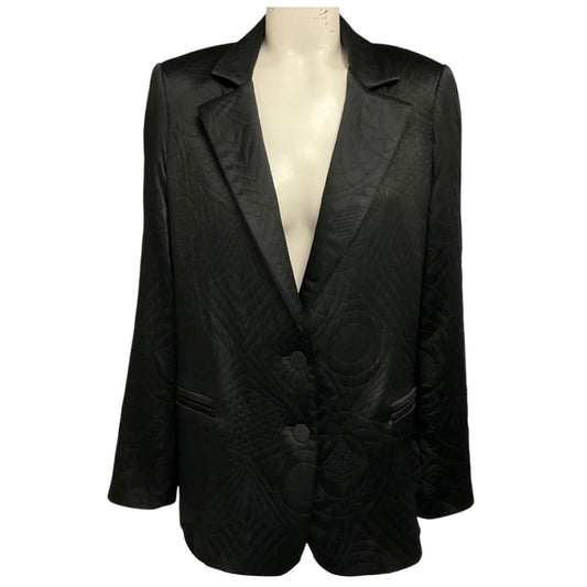 forte_forte Black Quilted Satin Matelasse Jacket