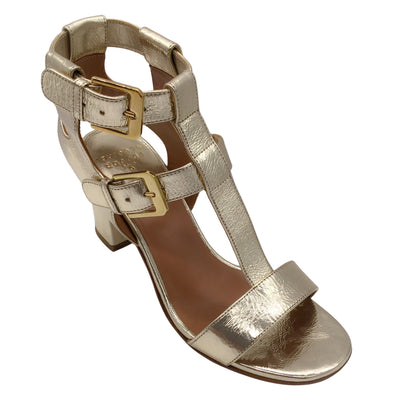 Laurence Dacade Gold Metallic Leather Cage Sandals