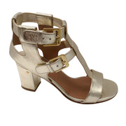Laurence Dacade Gold Metallic Leather Cage Sandals