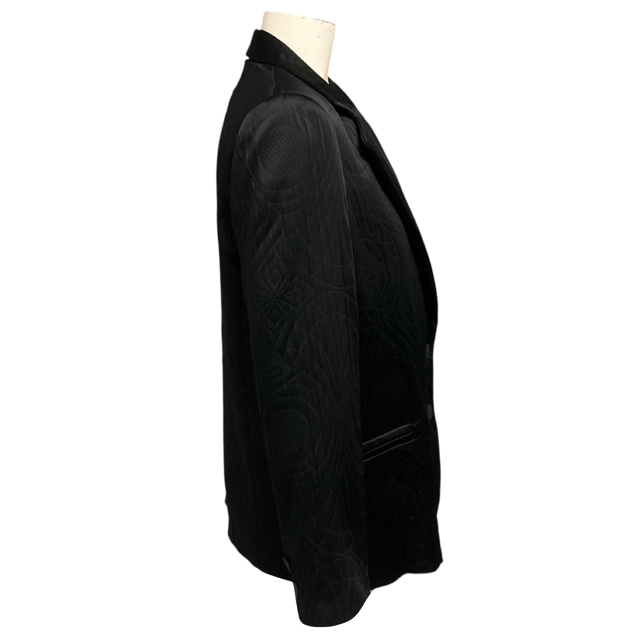 forte_forte Black Quilted Satin Matelasse Jacket