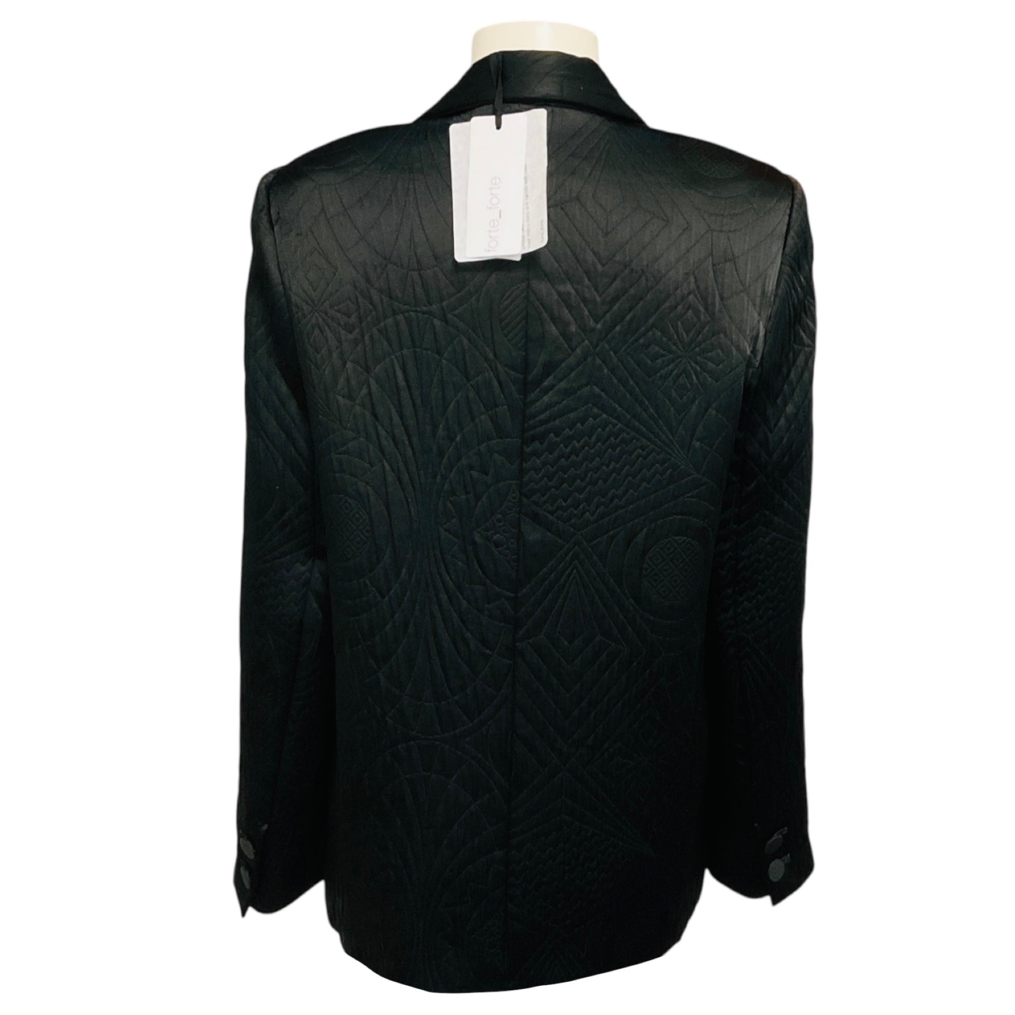 forte_forte Black Quilted Satin Matelasse Jacket
