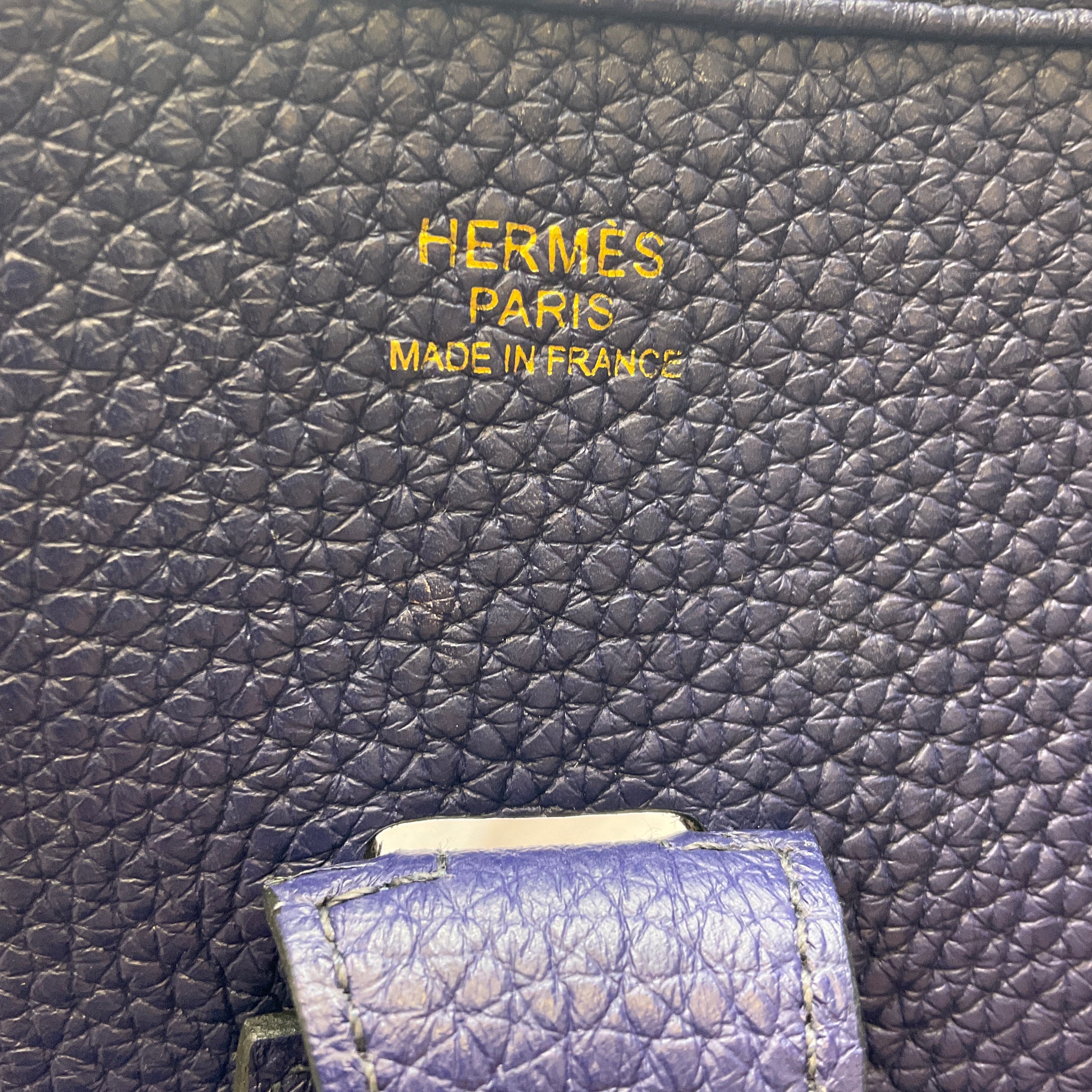 Hermes Blue 2018 Clemence Leather Evelyne Handbag