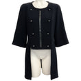 Load image into Gallery viewer, Chanel Black Crepe Double Breasted Jacket with Tails
