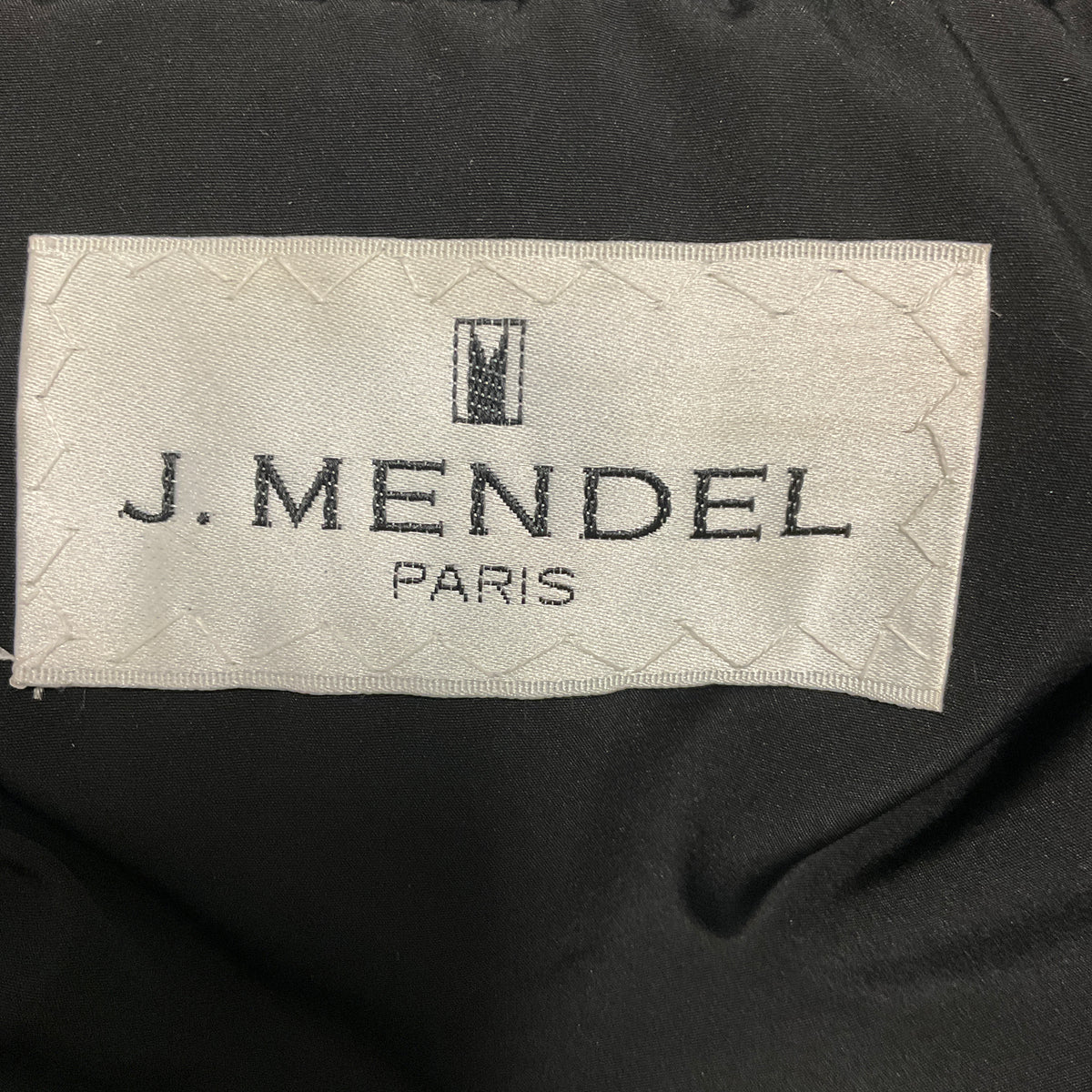 J. Mendel Slate Blue / Brown Mink Fur Zip Front Bomber Jacket with Black Ribbed Knit Trim