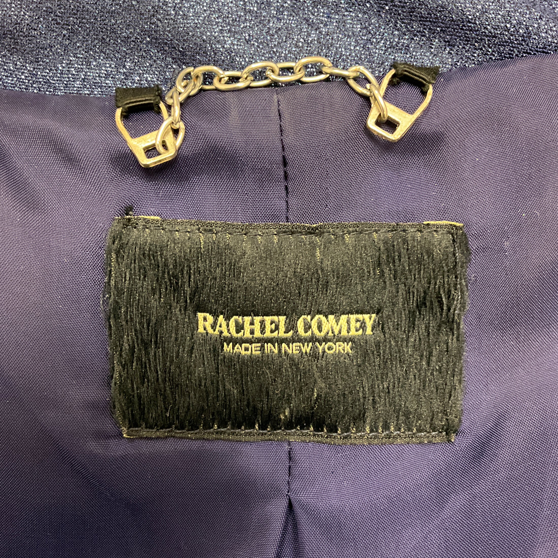 Rachel Comey Blue Sparkle Blazer with Attached Wide Belt