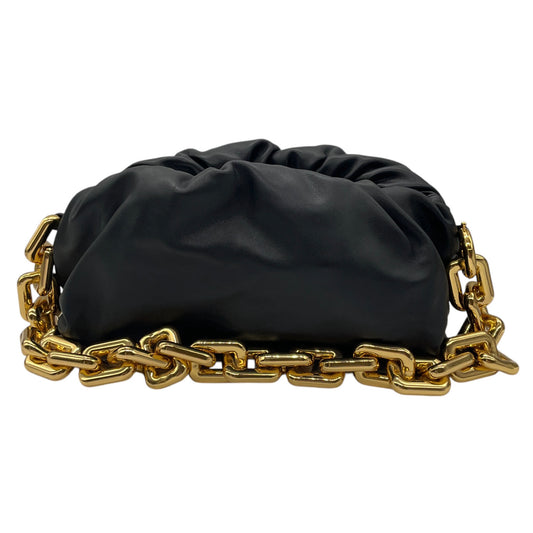 Bottega Veneta Black / Gold Calfskin Leather The Chain Pouch Bag